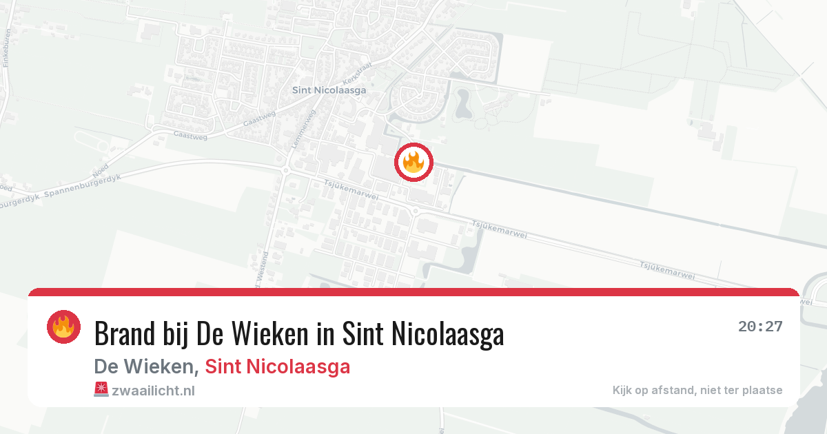 Brand bij De Wieken in Sint Nicolaasga — 9 apr 2026