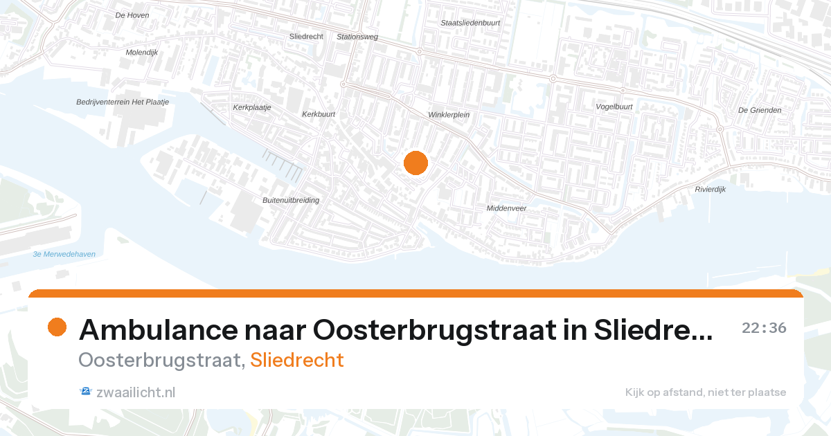 Ambulance naar Oosterbrugstraat in Sliedrecht — 20 apr 2026