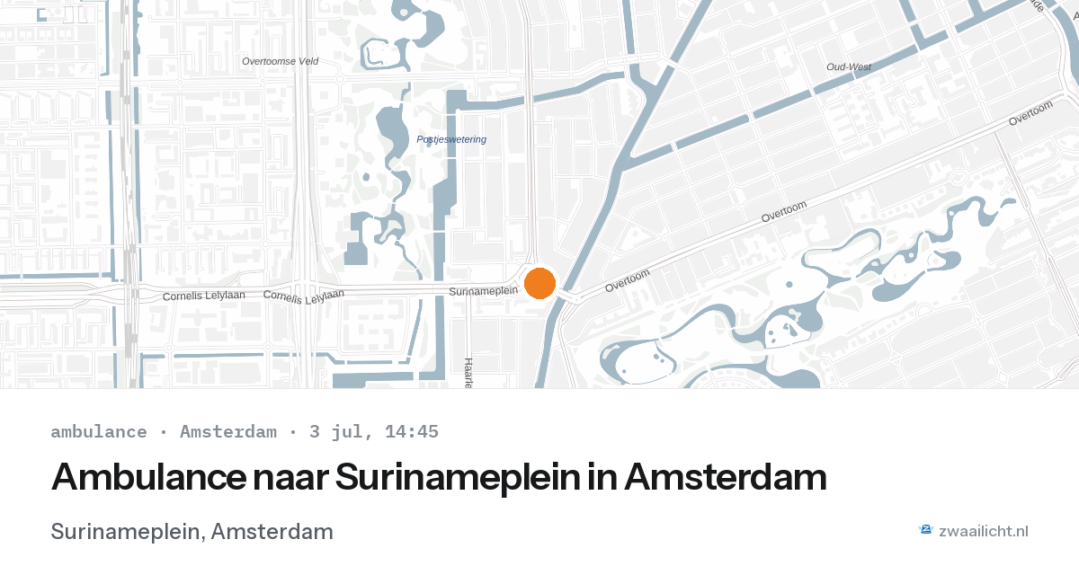 Ambulance naar Surinameplein in Amsterdam — 3 jul 2026