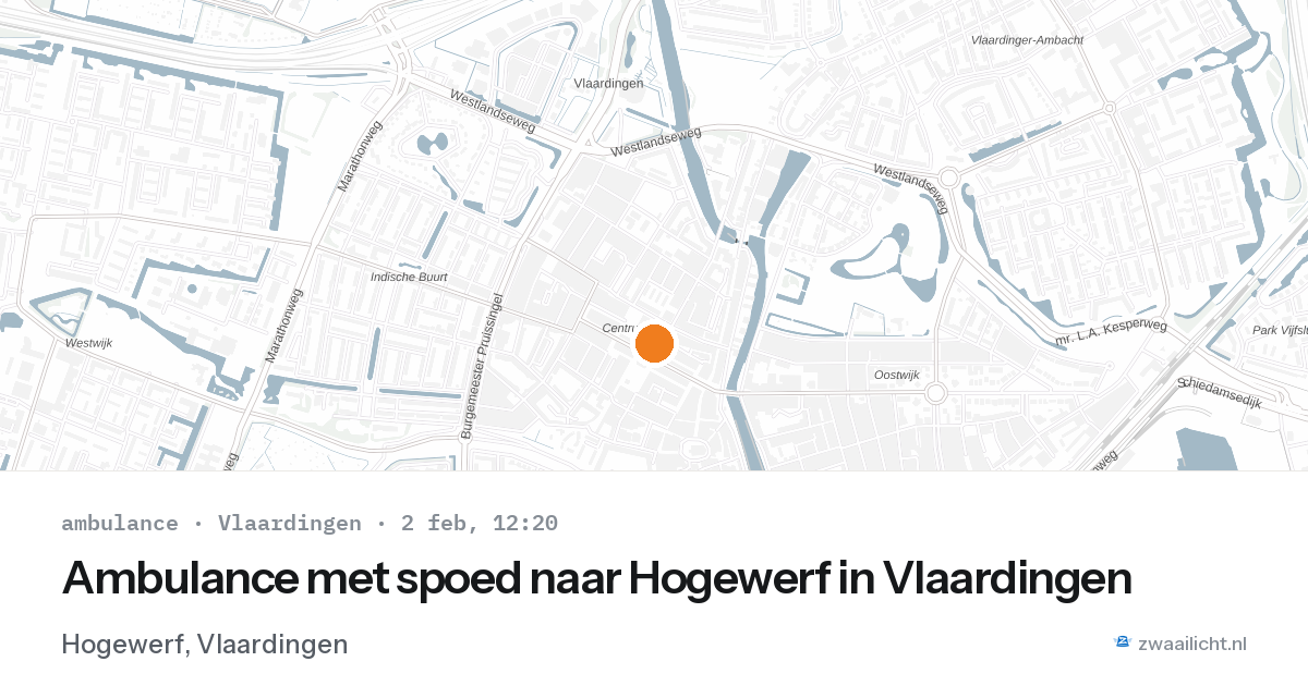 Ambulance met spoed naar Hogewerf in Vlaardingen — 2 feb 2026