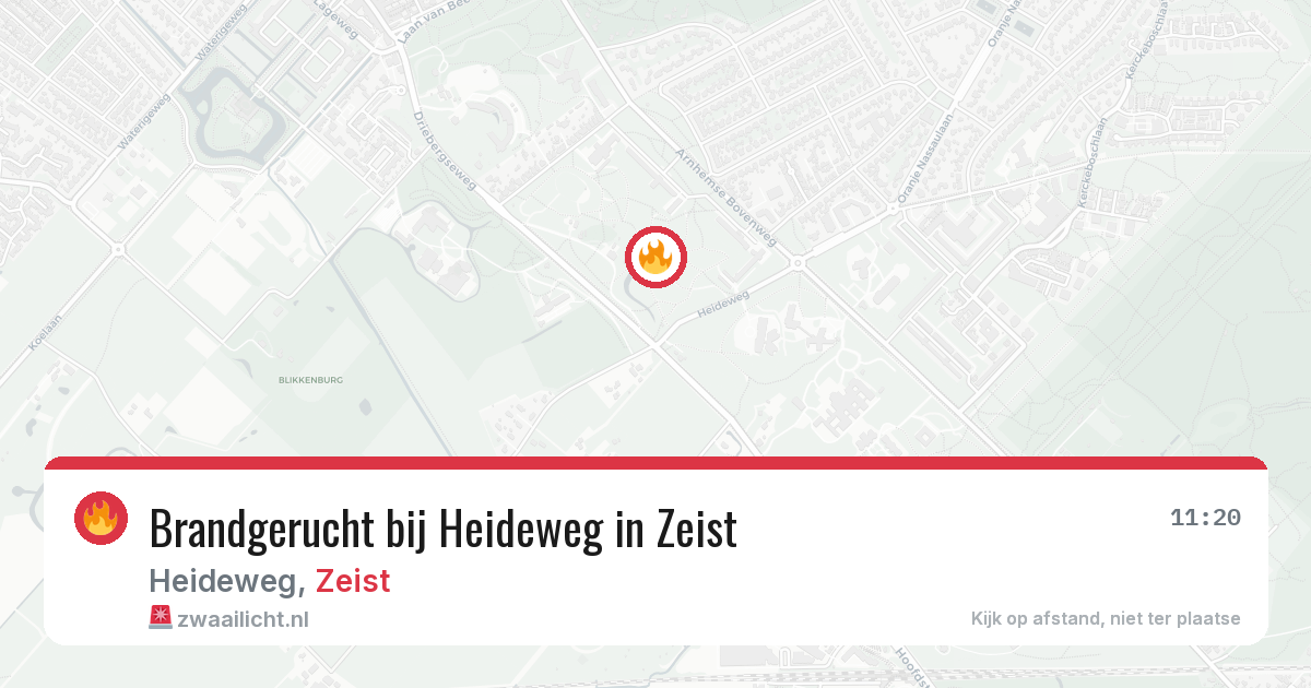 Brandgerucht bij Heideweg in Zeist — 5 mei 2026