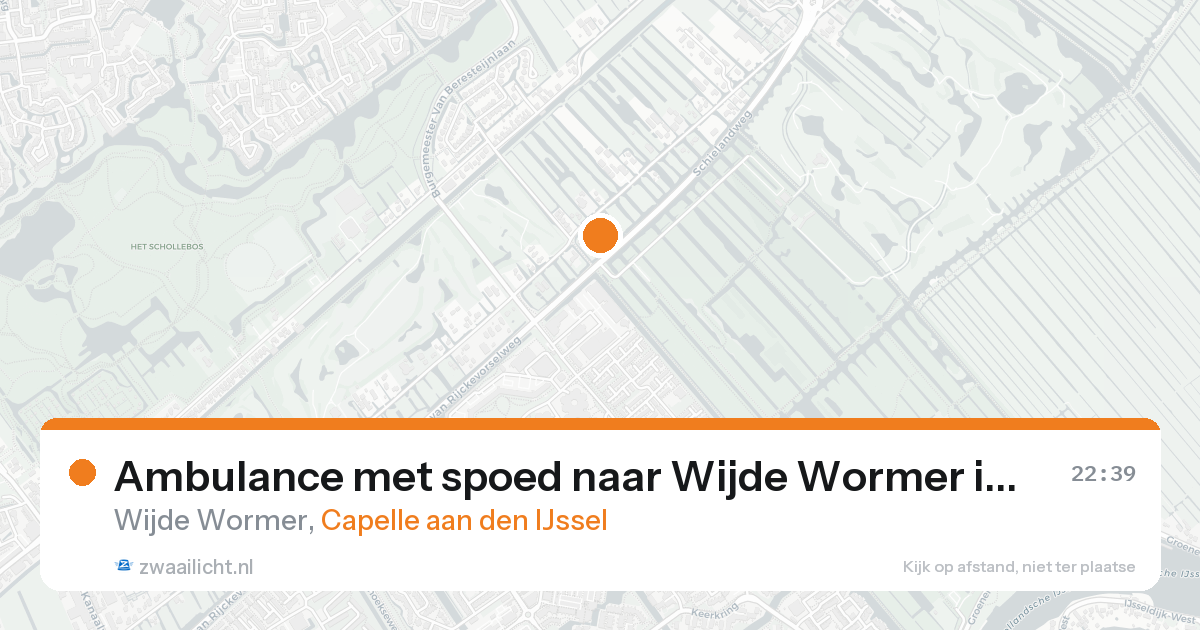 Ambulance met spoed naar Wijde Wormer in Capelle aan den IJssel — 18 aug 2026