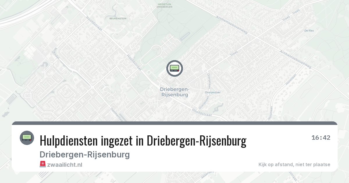 Hulpdiensten ingezet in Driebergen-Rijsenburg — 29 apr 2026 | 🚨 Zwaailicht.nl