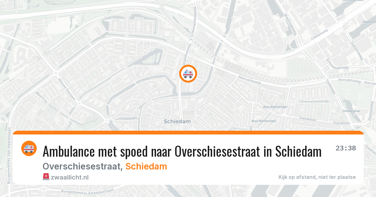 Ambulance met spoed naar Overschiesestraat in Schiedam — 24 jun 2026