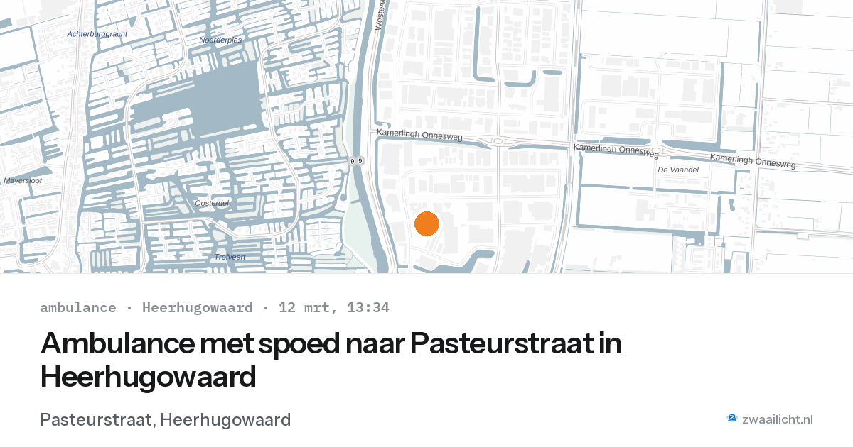 Ambulance met spoed naar Pasteurstraat in Heerhugowaard — 12 mrt 2026