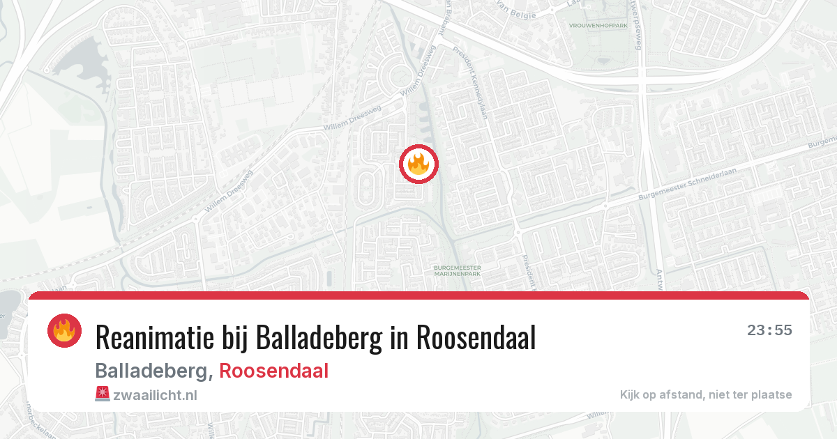 Reanimatie bij Balladeberg in Roosendaal — 19 mei 2026