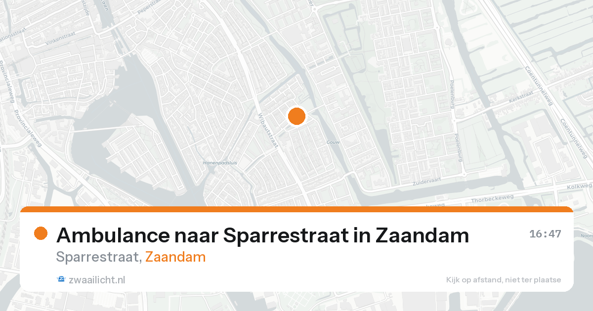 Ambulance naar Sparrestraat in Zaandam — 17 aug 2026