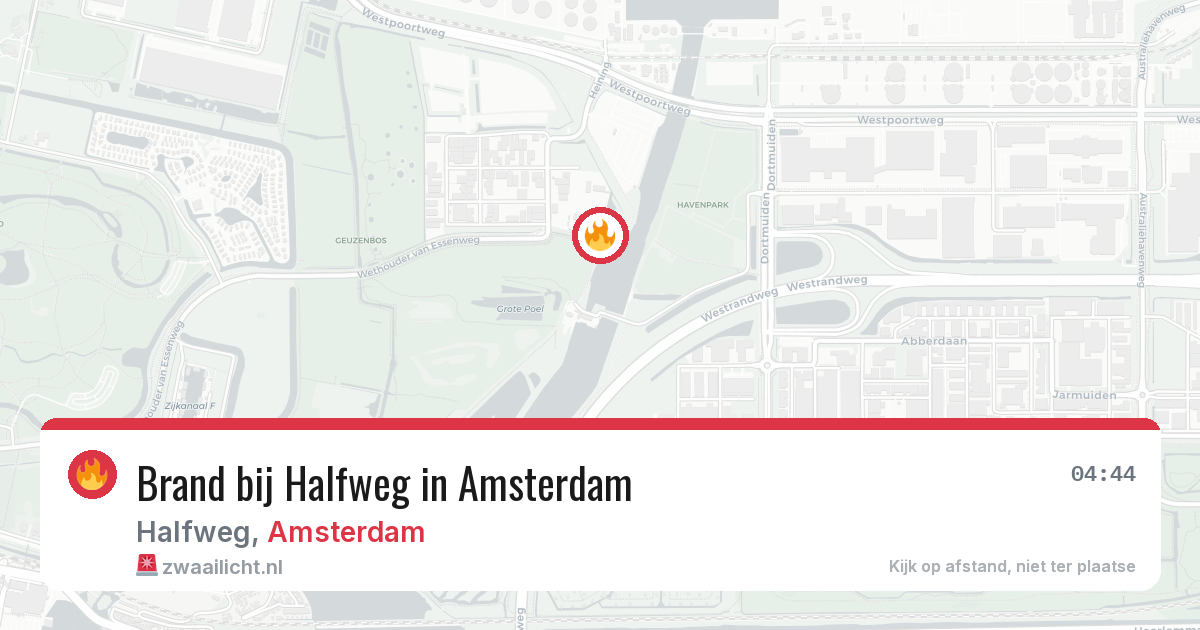 Brand bij Halfweg in Amsterdam — 2 aug 2026
