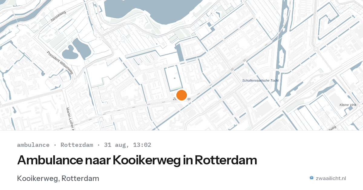 Ambulance naar Kooikerweg in Rotterdam — 31 aug 2026