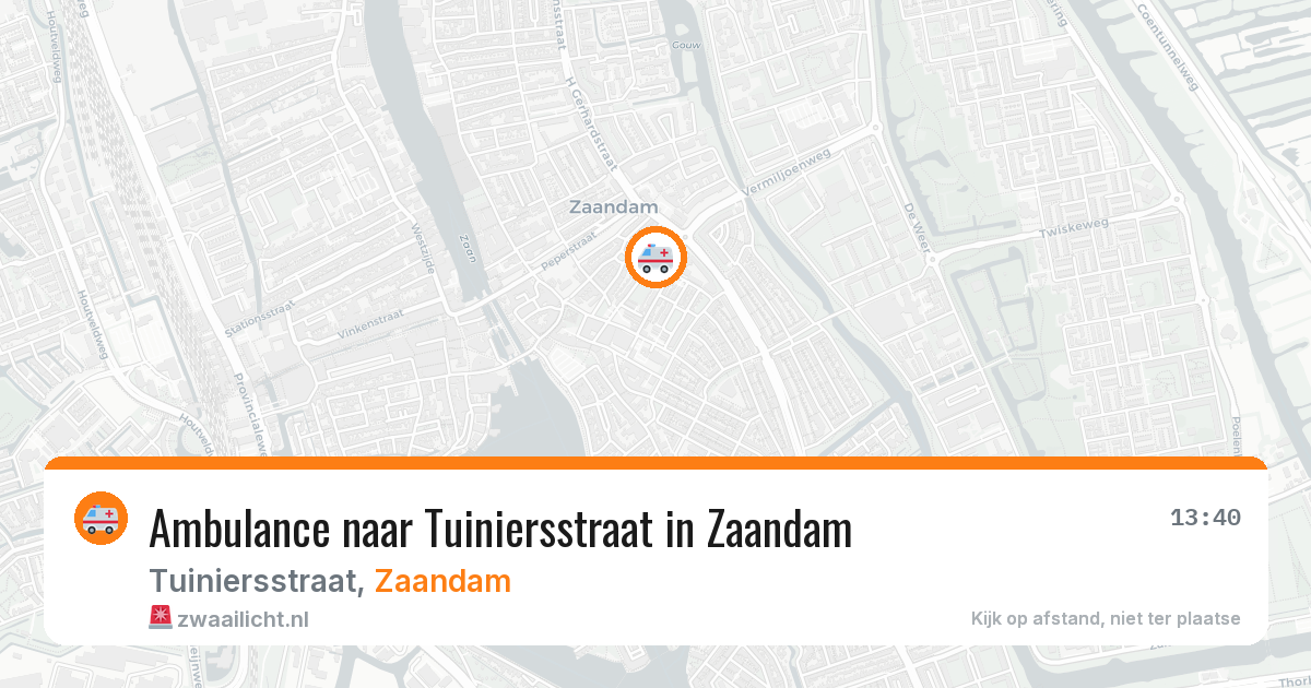 Ambulance naar Tuiniersstraat in Zaandam — 30 jul 2026