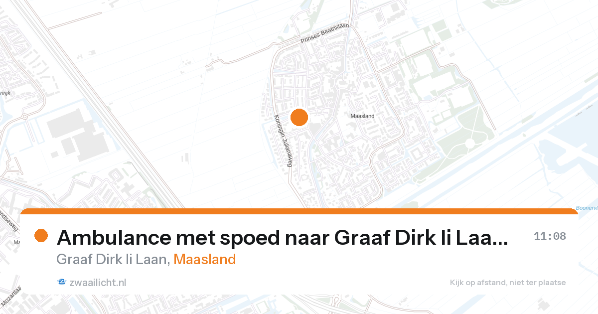 Ambulance met spoed naar Graaf Dirk Ii Laan in Maasland — 28 aug 2026