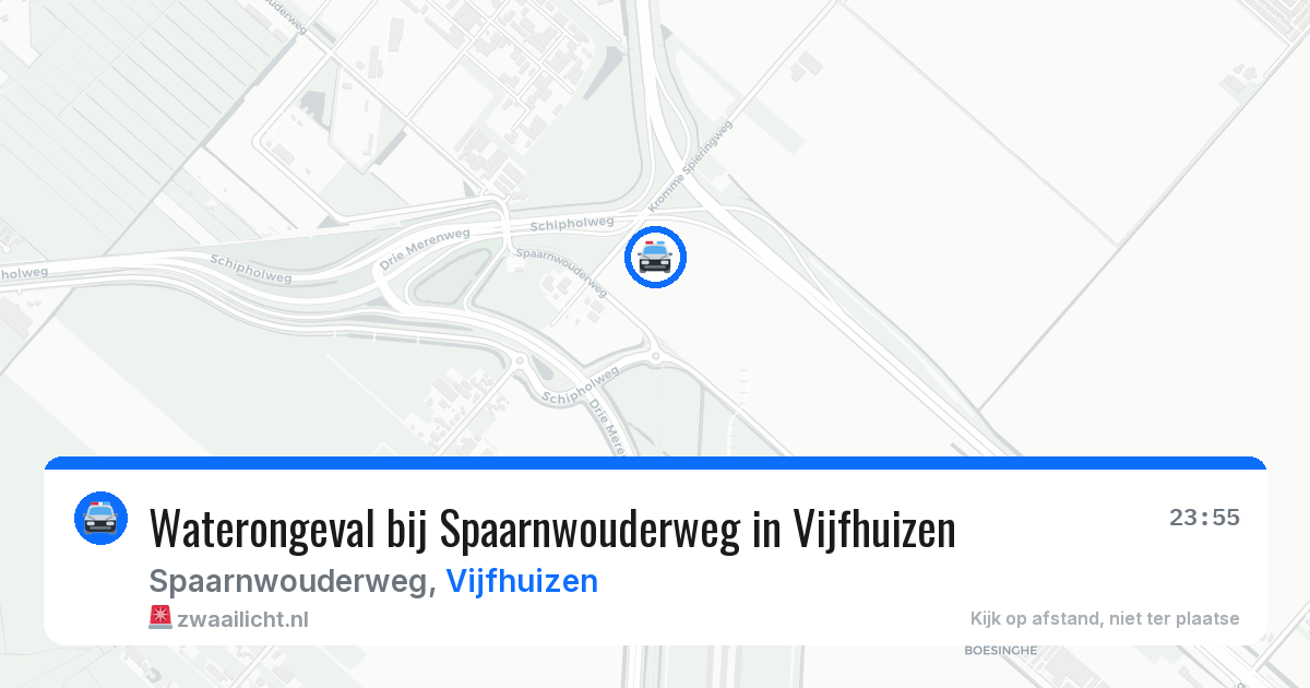 Waterongeval bij Spaarnwouderweg in Vijfhuizen — 15 mrt 2026