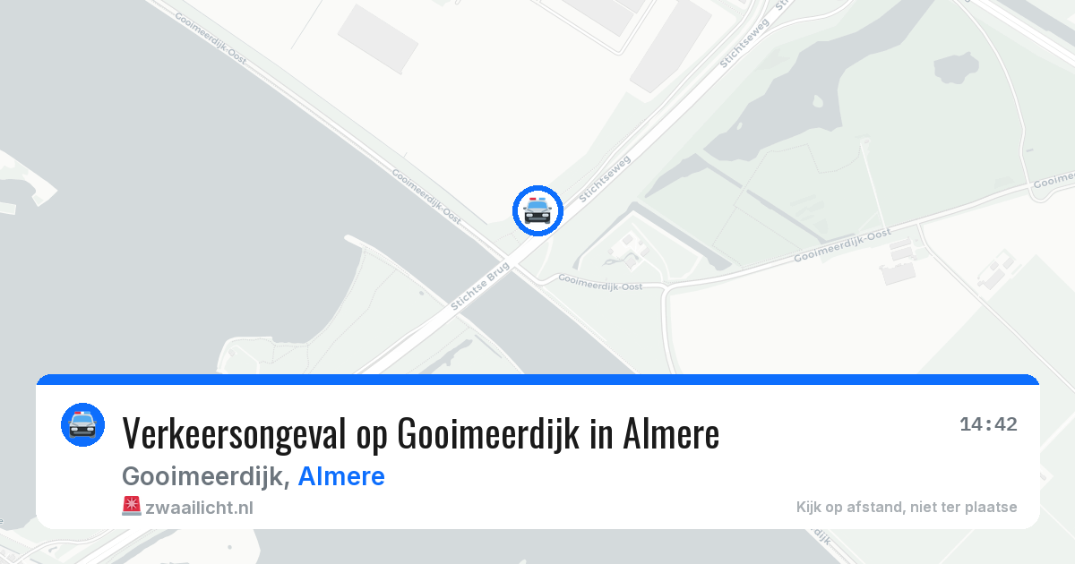Verkeersongeval op Gooimeerdijk in Almere — 12 apr 2026
