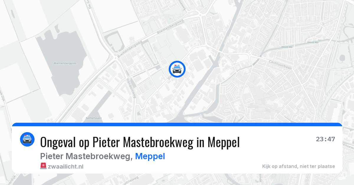 Ongeval op Pieter Mastebroekweg in Meppel — 11 aug 2026