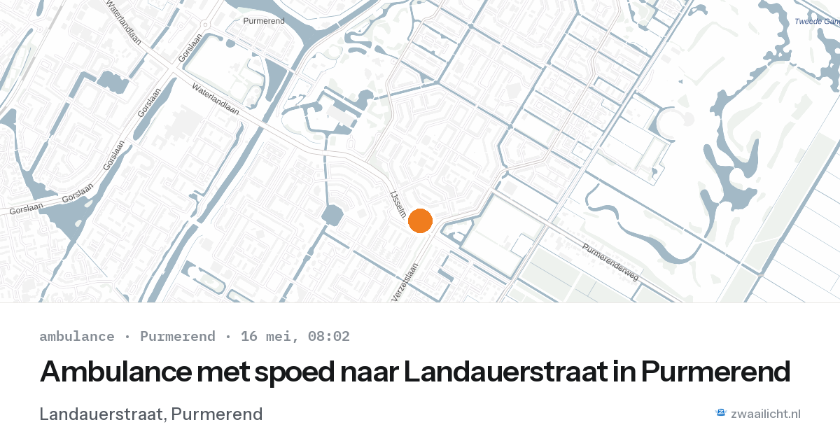 Ambulance met spoed naar Landauerstraat in Purmerend — 16 mei 2026