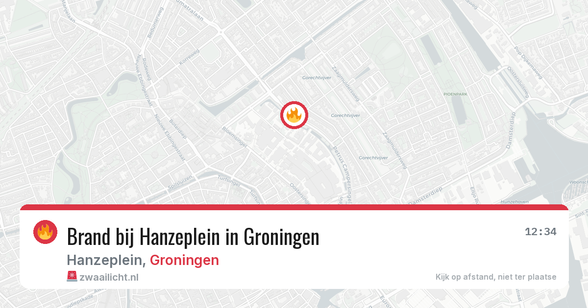 Brand bij Hanzeplein in Groningen — 23 jun 2026