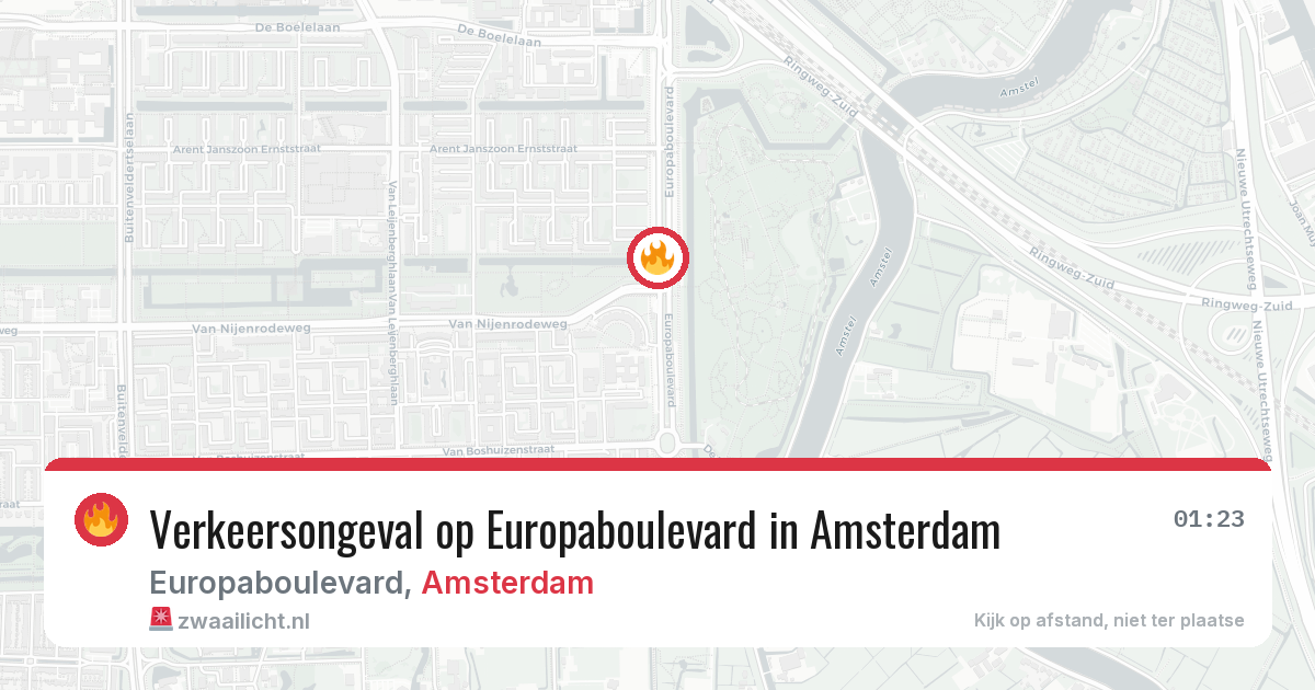Verkeersongeval op Europaboulevard in Amsterdam — 7 aug 2026