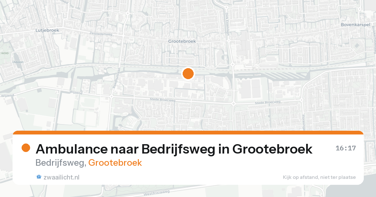 Ambulance naar Bedrijfsweg in Grootebroek — 23 aug 2026