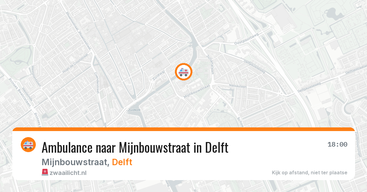 Ambulance naar Mijnbouwstraat in Delft — 14 aug 2026