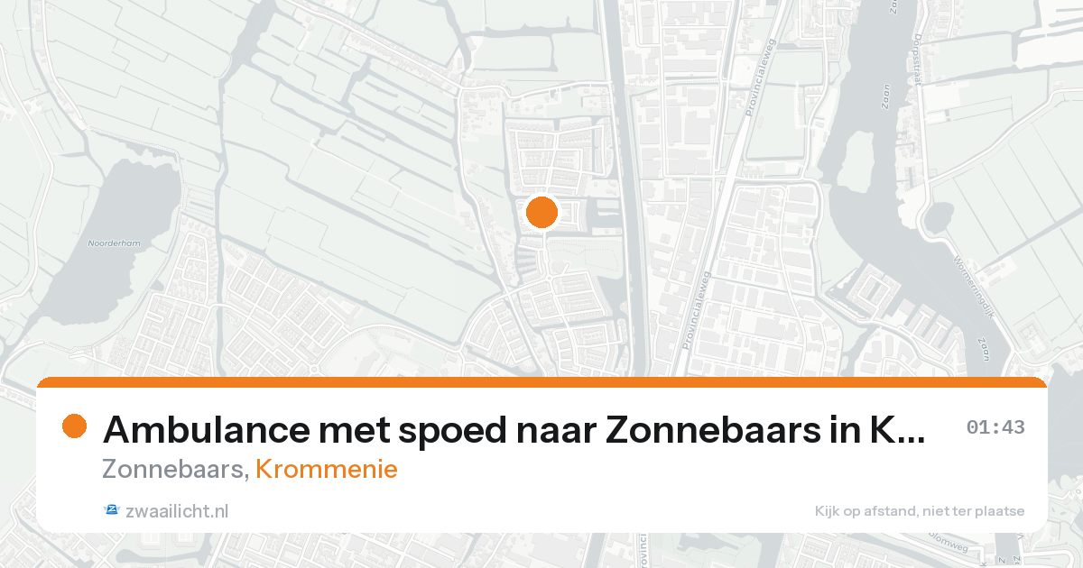 Ambulance met spoed naar Zonnebaars in Krommenie — 17 aug 2026