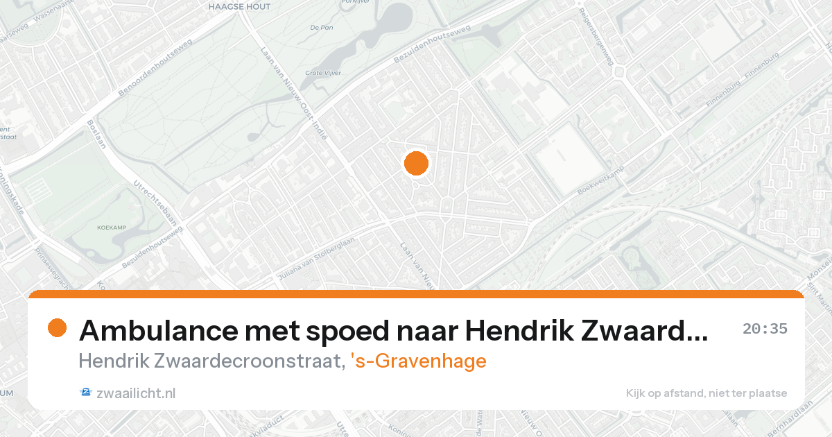 Ambulance met spoed naar Hendrik Zwaardecroonstraat in 's-Gravenhage — 25 aug 2026