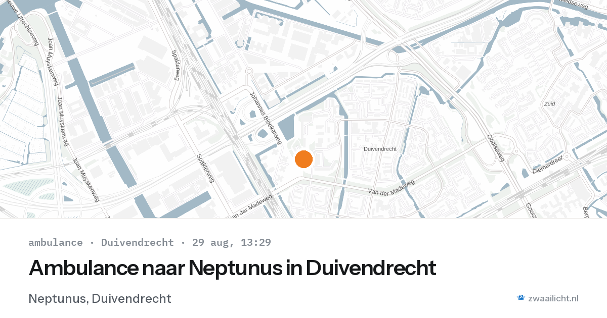 Ambulance naar Neptunus in Duivendrecht — 29 aug 2026