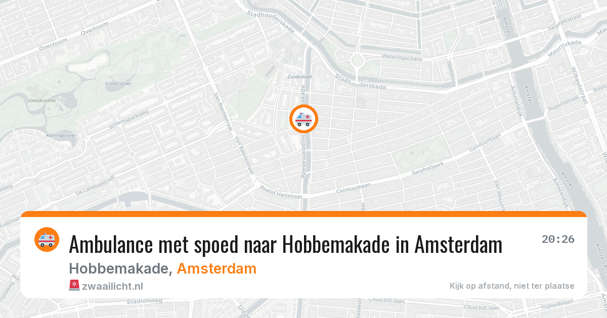 Ambulance met spoed naar Hobbemakade in Amsterdam — 12 aug 2026