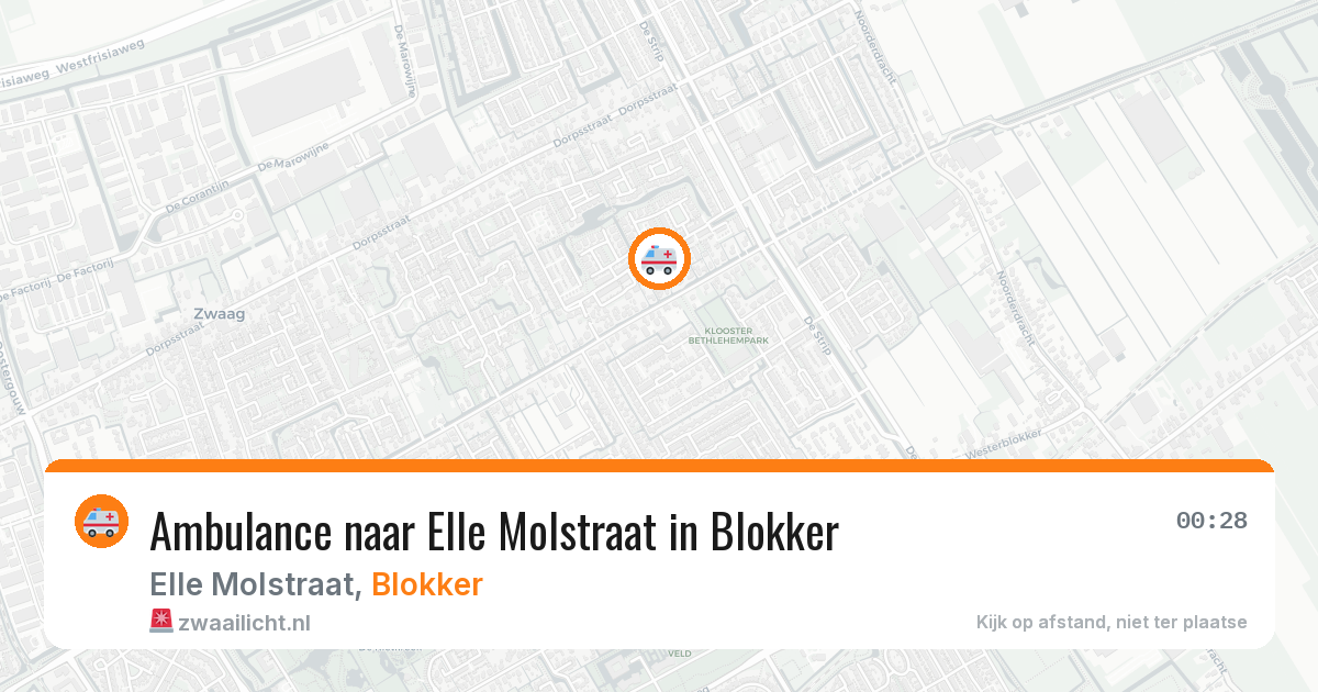 Ambulance naar Elle Molstraat in Blokker — 8 jun 2026