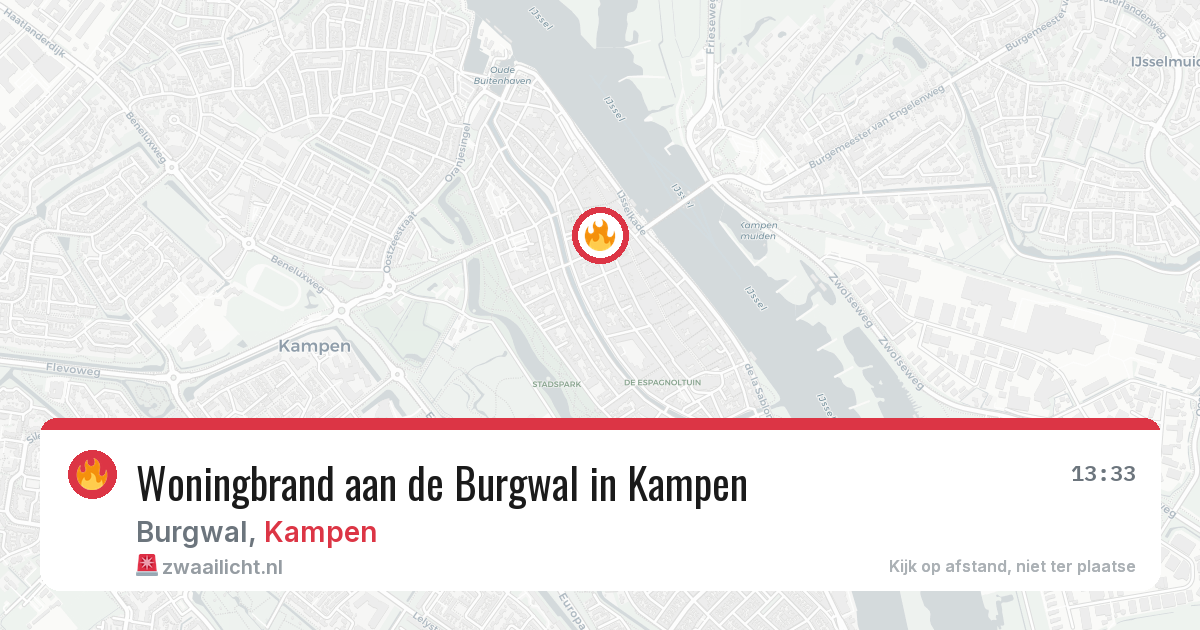 Woningbrand aan de Burgwal in Kampen — 31 jul 2026