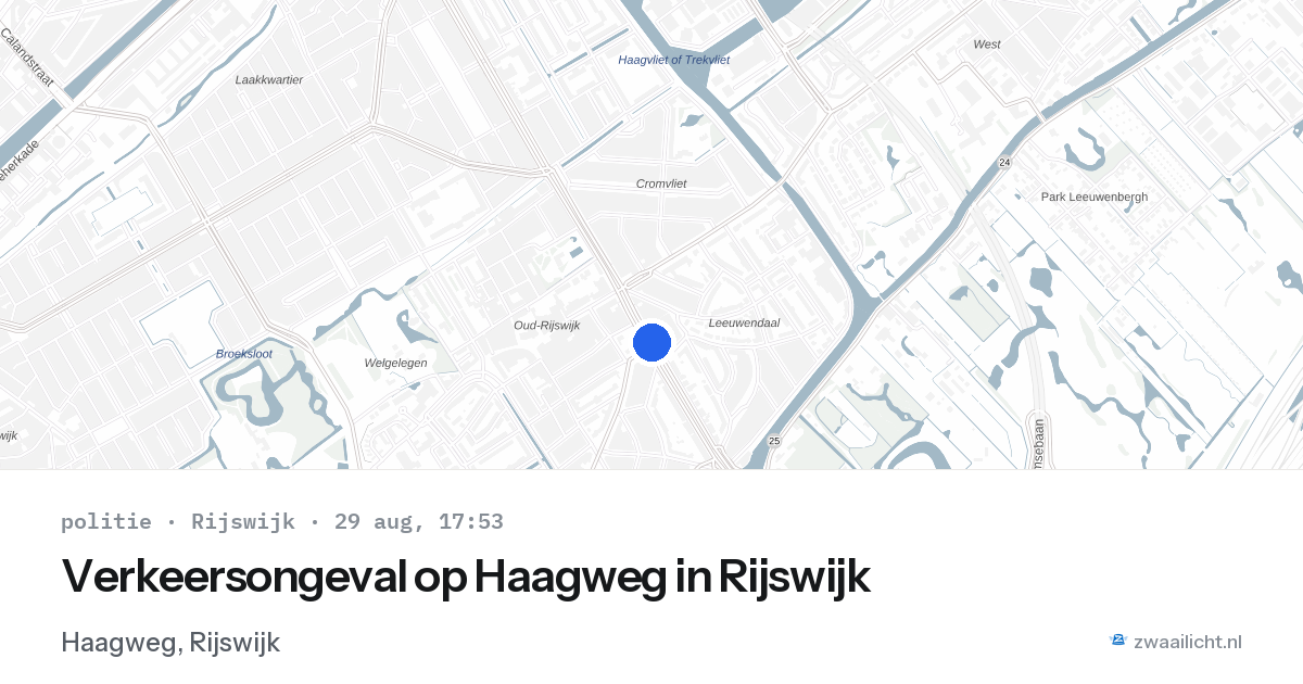 Verkeersongeval op Haagweg in Rijswijk — 29 aug 2026
