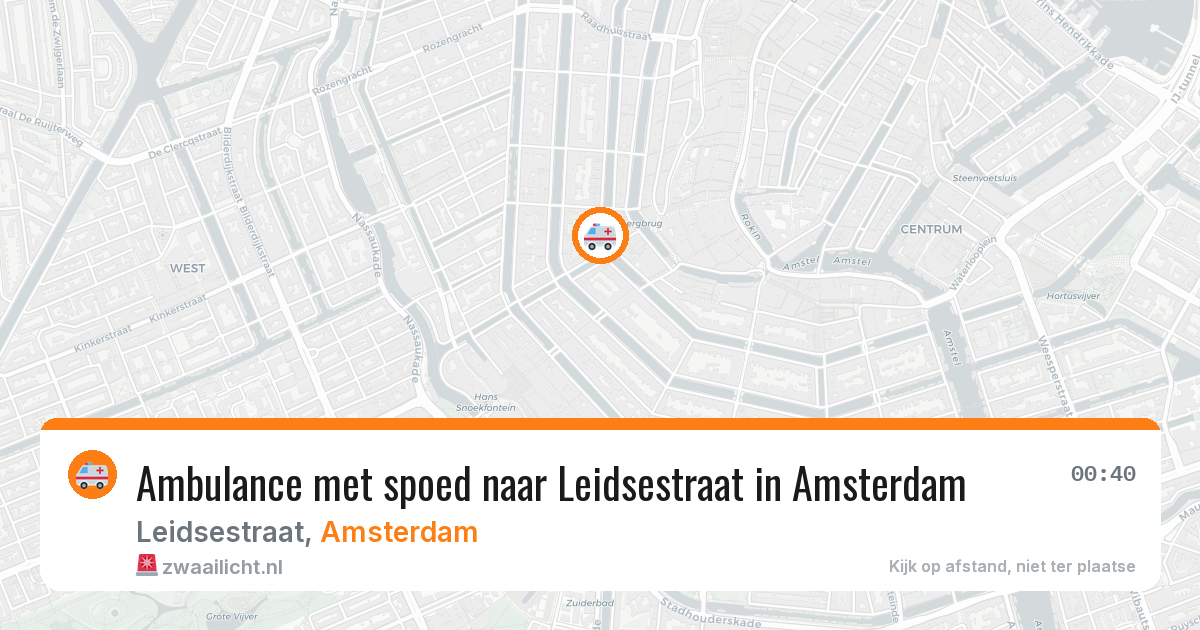 Ambulance met spoed naar Leidsestraat in Amsterdam — 15 jun 2026