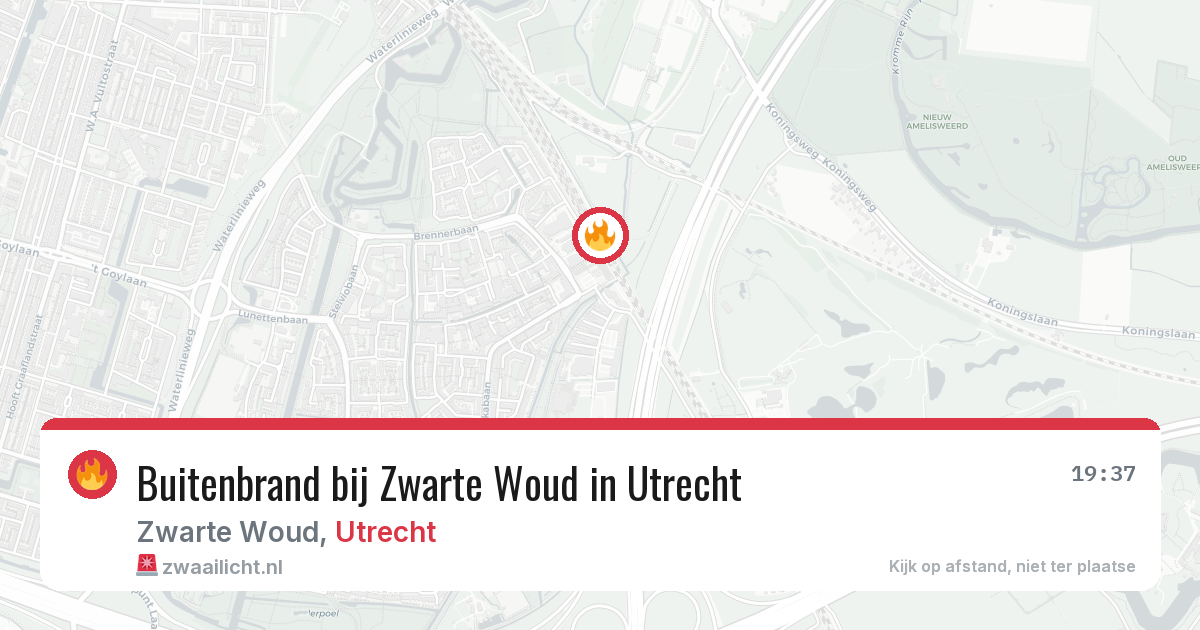Buitenbrand bij Zwarte Woud in Utrecht — 5 aug 2026
