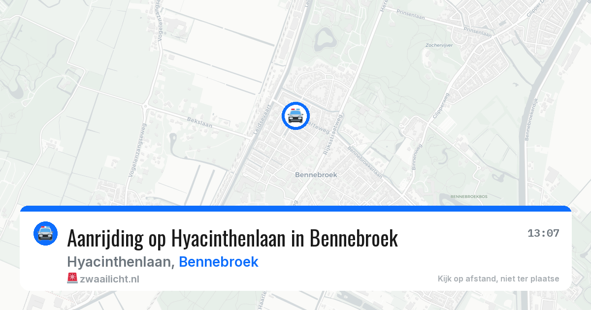 Aanrijding op Hyacinthenlaan in Bennebroek — 28 mei 2026