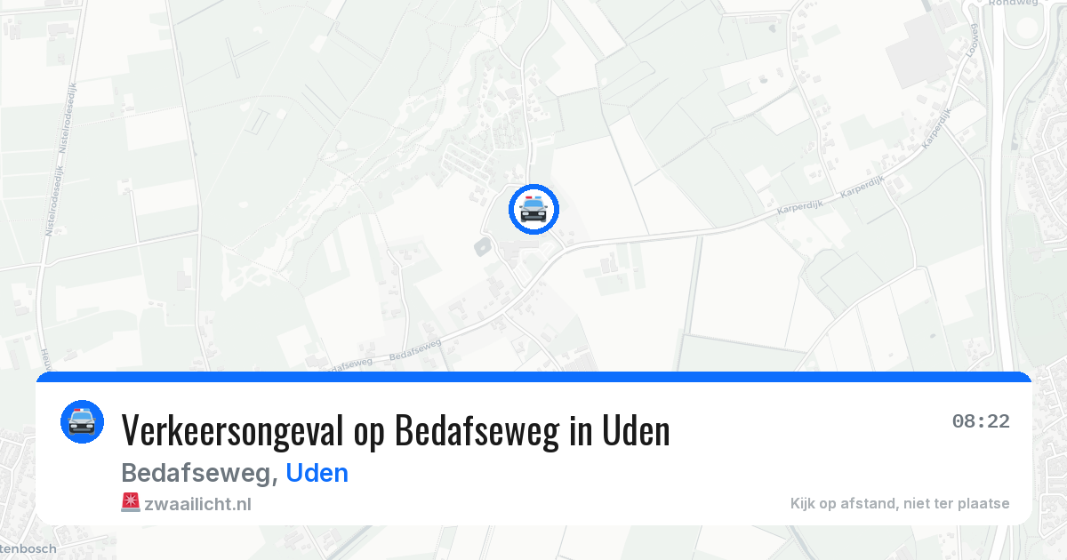 Verkeersongeval op Bedafseweg in Uden — 1 aug 2026