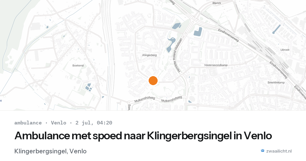 Ambulance met spoed naar Klingerbergsingel in Venlo — 2 jul 2026