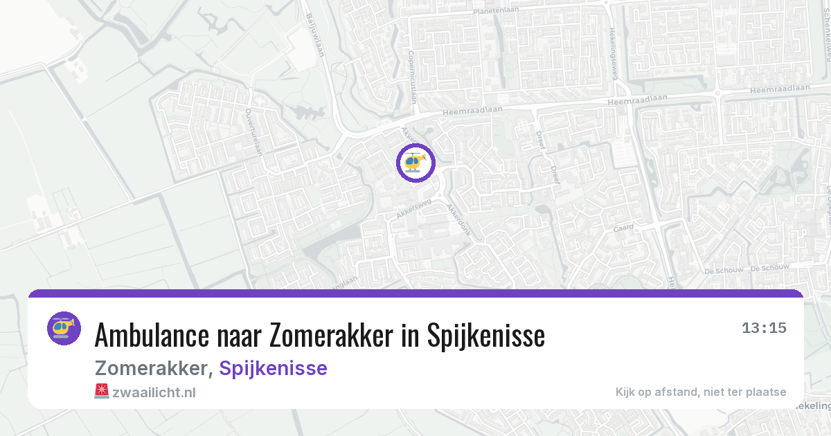 Ambulance naar Zomerakker in Spijkenisse — 29 jul 2026