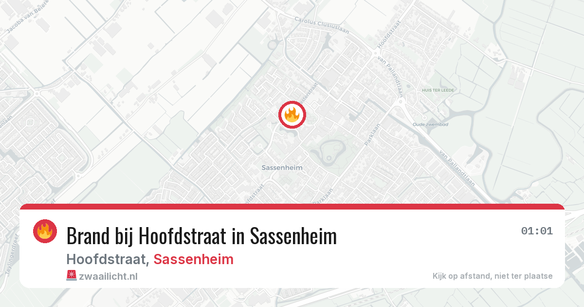 Brand bij Hoofdstraat in Sassenheim — 11 jun 2026