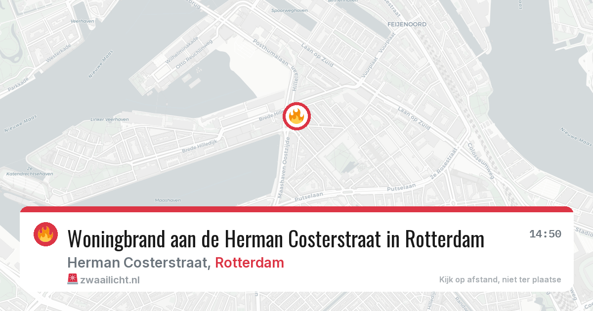 Woningbrand aan de Herman Costerstraat in Rotterdam — 31 mei 2026