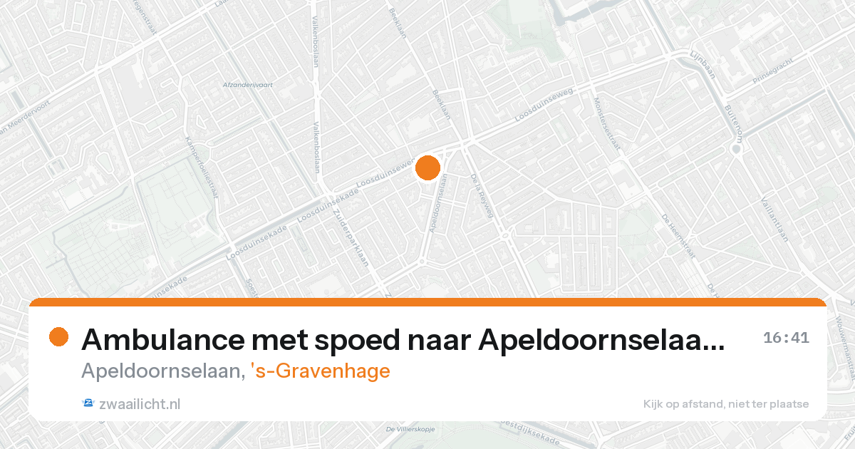 Ambulance met spoed naar Apeldoornselaan in 's-Gravenhage — 17 aug 2026