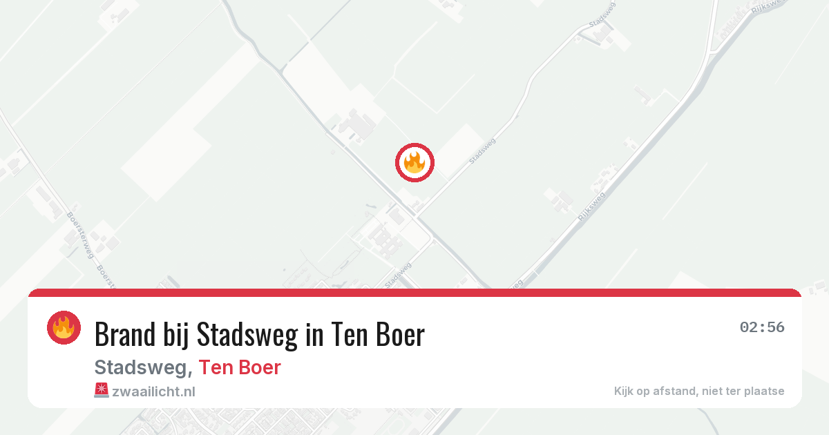Brand bij Stadsweg in Ten Boer — 17 apr 2026