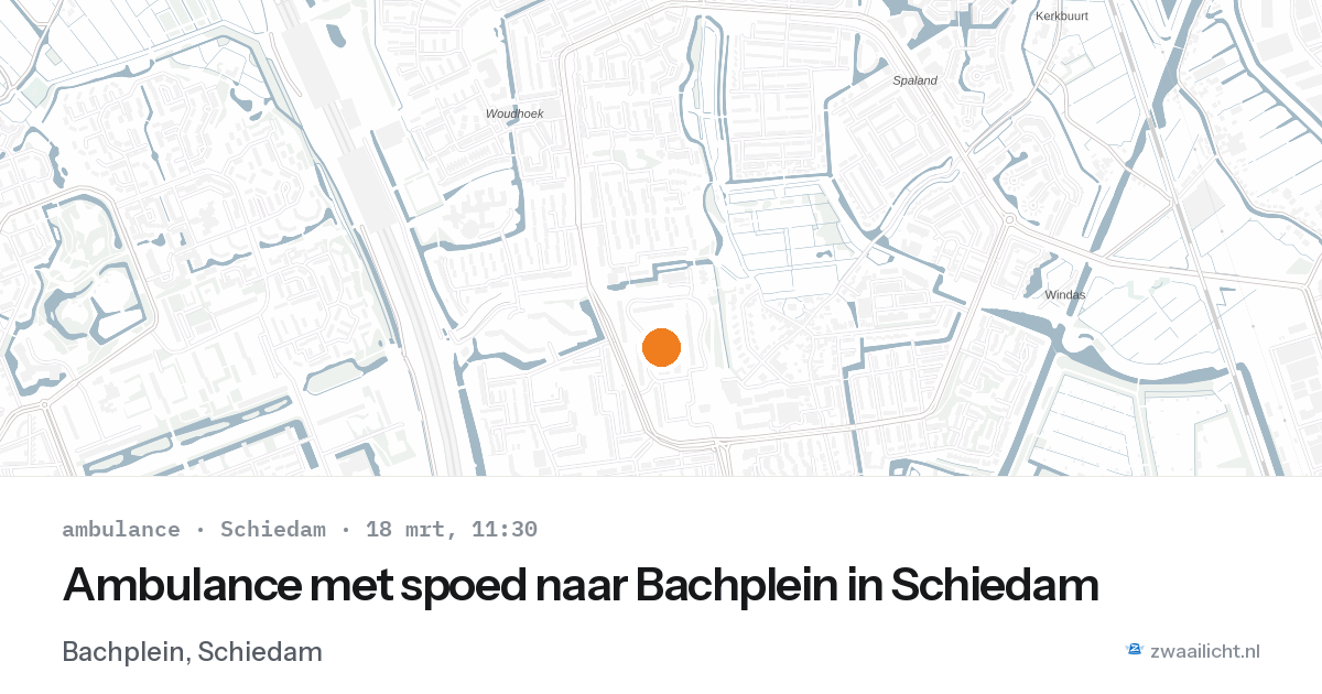 Ambulance met spoed naar Bachplein in Schiedam — 18 mrt 2026