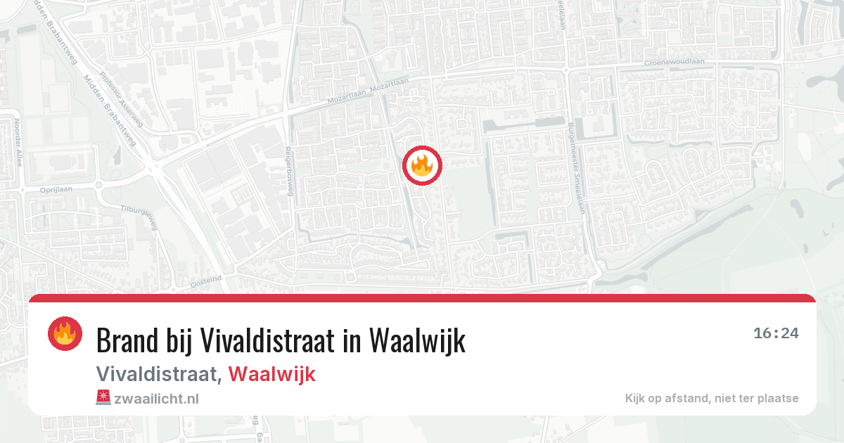Brand bij Vivaldistraat in Waalwijk — 21 jun 2026