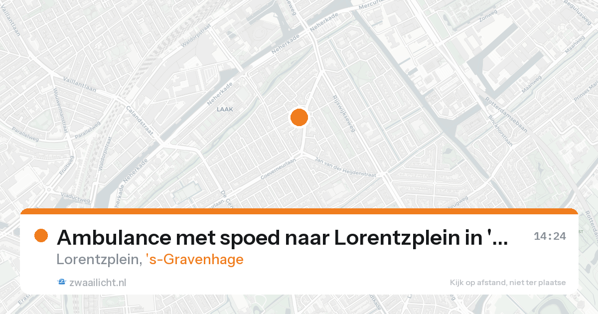 Ambulance met spoed naar Lorentzplein in 's-Gravenhage — 16 aug 2026