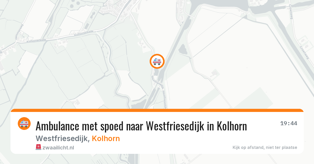 Ambulance met spoed naar Westfriesedijk in Kolhorn — 8 apr 2026