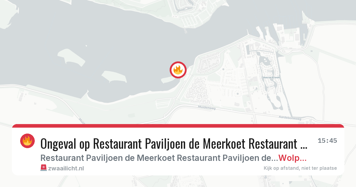 Ongeval op Restaurant Paviljoen de Meerkoet Restaurant Paviljoen de Meerkoet Schelphoek Wolphaartsdijk in Wolphaartsdijk — 23 mei 2026