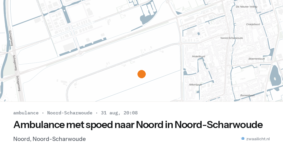 Ambulance met spoed naar Noord in Noord-Scharwoude — 31 aug 2026