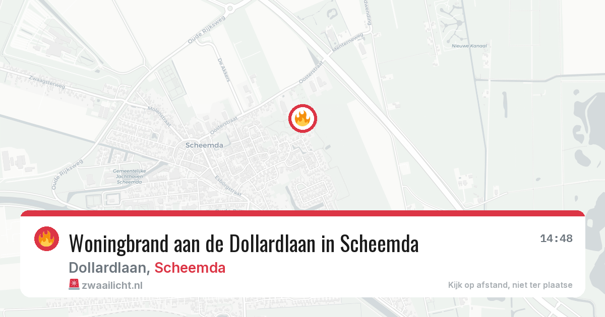 Woningbrand aan de Dollardlaan in Scheemda — 16 jul 2026