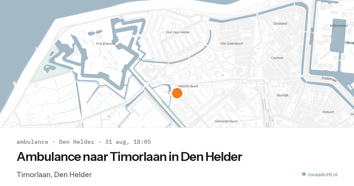 Ambulance naar Timorlaan in Den Helder — 31 aug 2026