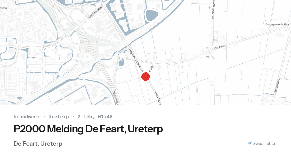 P2000 Melding De Feart, Ureterp — 2 feb 2026