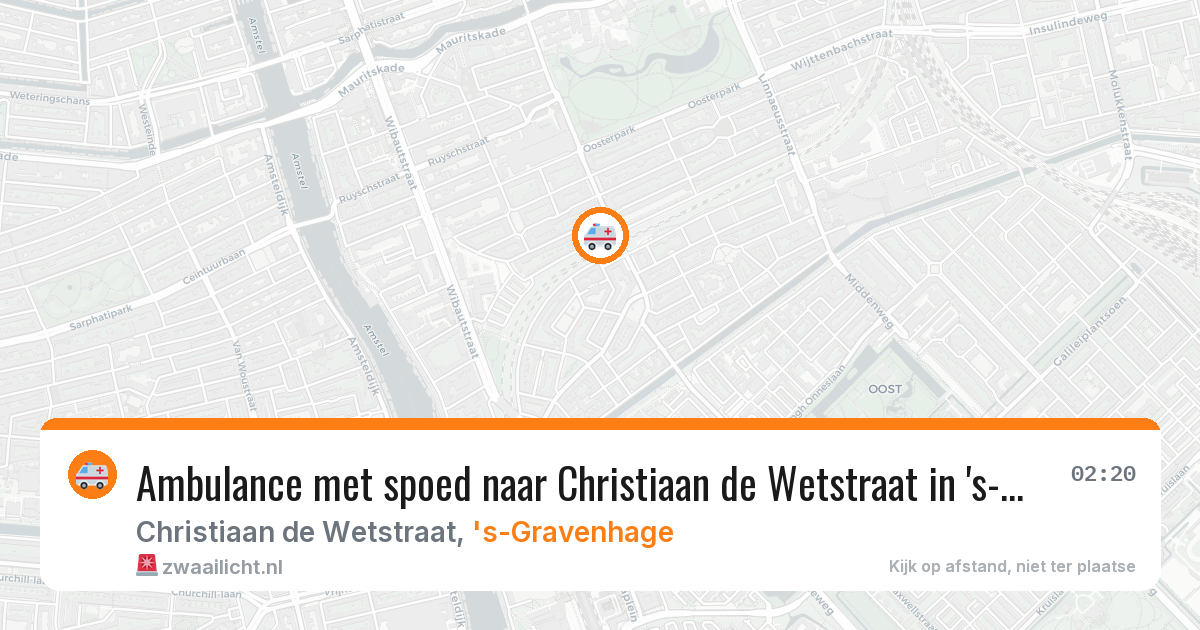 Ambulance met spoed naar Christiaan de Wetstraat in 's-Gravenhage — 20 mrt 2026